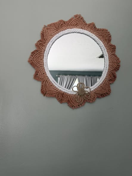 Macrame Wall Mirror with Rope
